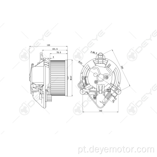 Motor do ventilador do ventilador para PEUGEOT PARTNER CITROEN BERLINGO